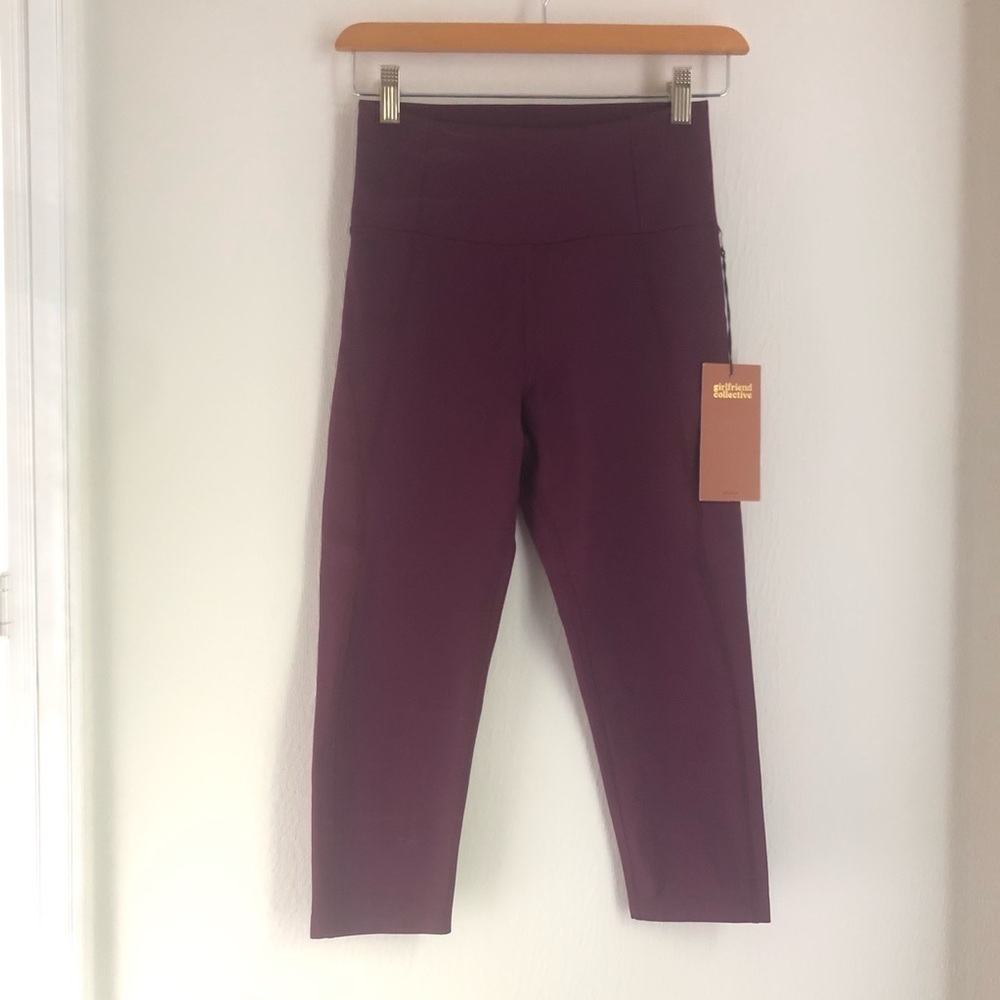 Girlfriend Collective size Small Purple High Rise Leggings - Picture 2 of 5